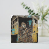 Stadskunst op verlaten gebouw | Kunstkaart (Staand voorkant)