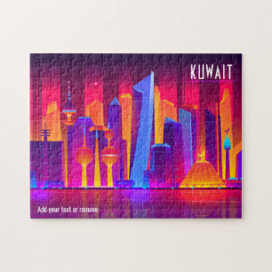 Stadskyline, kleurrijke illustratie van Koeweit, Legpuzzel