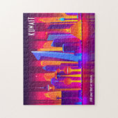 Stadskyline, kleurrijke illustratie van Koeweit, Legpuzzel (Verticaal)