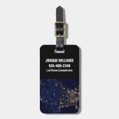 Stadslampen van de Verenigde Staten bij nacht. Bagagelabel (Voorkant verticaal)