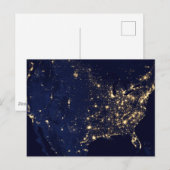 Stadslampen van de Verenigde Staten bij nacht. Briefkaart (Voorkant / Achterkant)