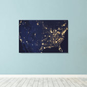 Stadslampen van de Verenigde Staten bij nacht. Canvas Afdruk (Insitu (Houten vloer))