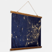 Stadslampen van de Verenigde Staten bij nacht. Hangend Wandkleed (Gebogen)