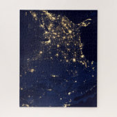 Stadslampen van de Verenigde Staten bij nacht. Legpuzzel (Verticaal)