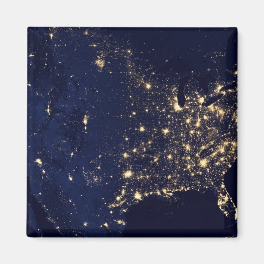 Stadslampen van de Verenigde Staten bij nacht. Magneet (Voorkant)