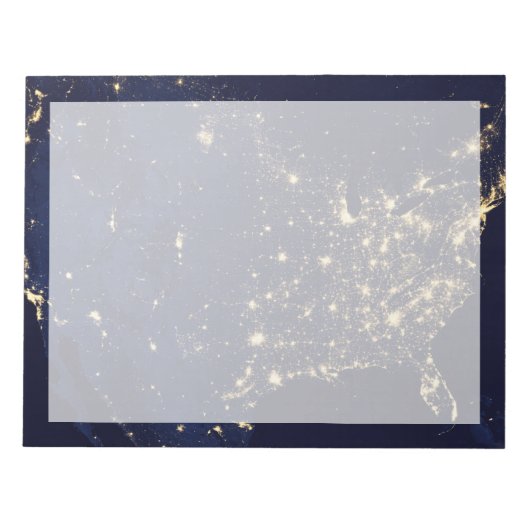 Stadslampen van de Verenigde Staten bij nacht. Notitieblok (Voorkant)