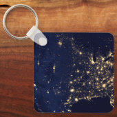 Stadslampen van de Verenigde Staten bij nacht. Sleutelhanger (Voorkant)