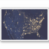 Stadslampen van de Verenigde Staten bij nacht. Sticker (Voorkant)