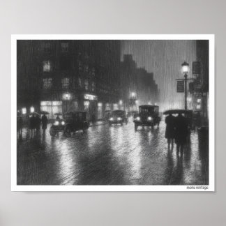 STADSLANDSCHAP ETSEN HUMEURIG OUD 1930 POSTER