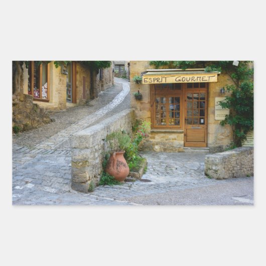 Stadslandschap in Dordogne, Frankrijk rechthoekige Sticker (Voorkant)