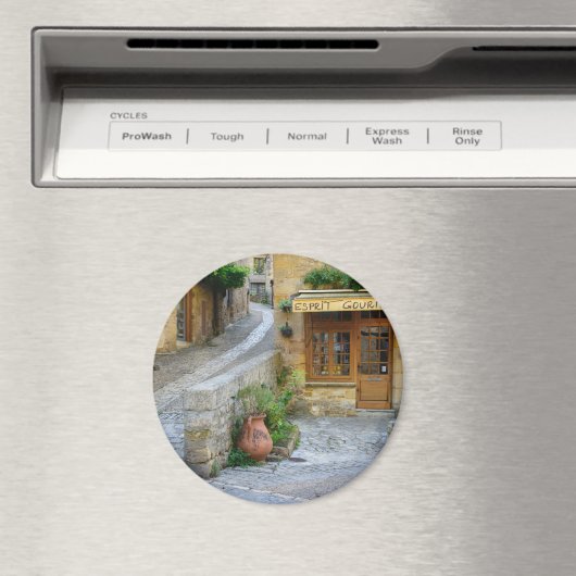 Stadslandschap in Dordogne, Frankrijk ronde magnee Magneet (Insitu (Vaatwasser))