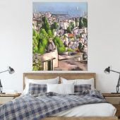 Stadslandschap in Kayakoy Lege Oude Huishoudens Canvas Afdruk (Insitu (Slaapkamer))