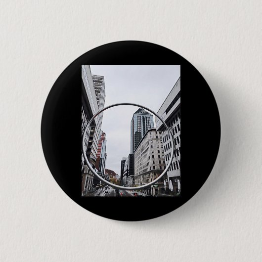Stadslandschap Montreal Sticker Ronde Button 5,7 Cm (Voorkant)