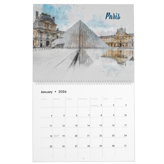 Stadslandschap schetsen kalender 2025 (Jan 2026)