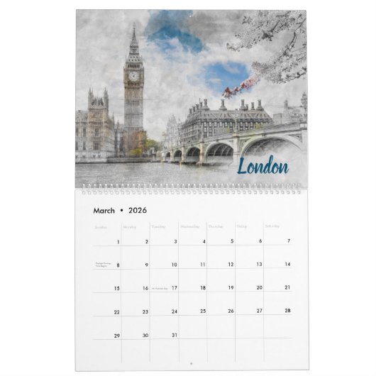 Stadslandschap schetsen kalender 2025 (Mar 2026)