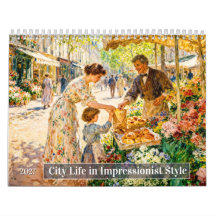 Stadsleven in Impressionistische Stijl