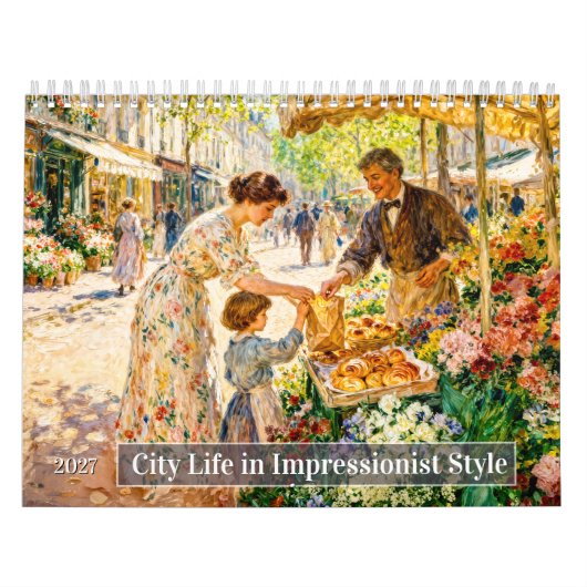 Stadsleven in Impressionistische Stijl Kalender (Hoes)