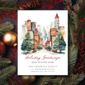 Stadsleven Kerst in de stad Nieuw adres Aankondiging