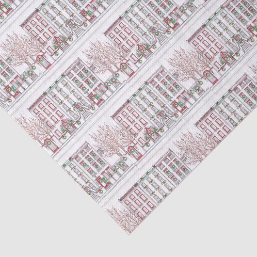 Stadsleven met kerstcadeaupapier tissuepapier (Detail)