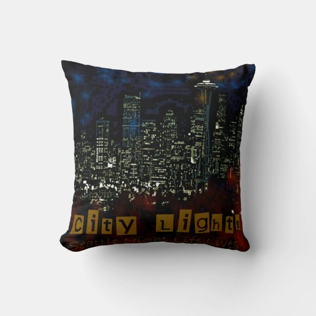 stadslichten Amerikaanse MoJo Pillow Kussen (Voorkant)