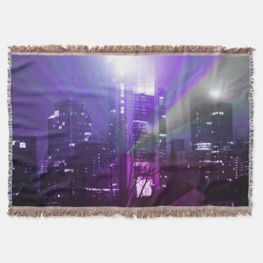 Stadslichten Frankfurt am Main - paars Deken (Voorkant)
