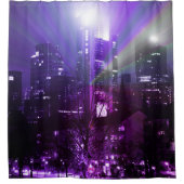 Stadslichten Frankfurt am Main - paars Douchegordijn (Voorkant)