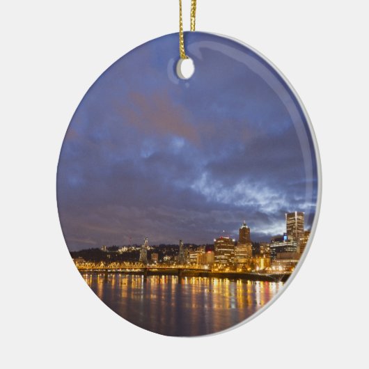 Stadslichten in de Willamette Keramisch Ornament (Links)