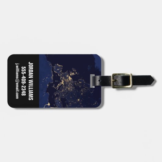 Stadslichten in verschillende Europese en Noordse  Bagagelabel (Voorkant horizontaal)