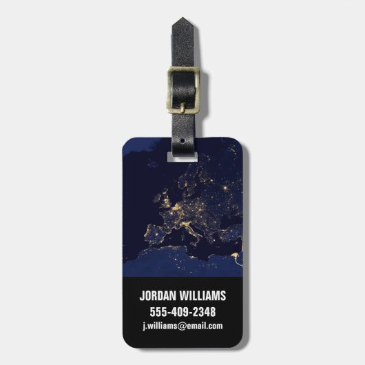 Stadslichten in verschillende Europese en Noordse  Bagagelabel (Voorkant verticaal)