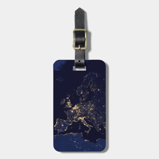 Stadslichten in verschillende Europese en Noordse  Bagagelabel (Voorkant verticaal)