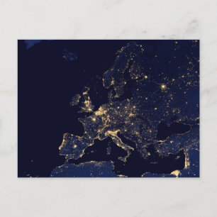 Stadslichten in verschillende Europese en Noordse  Briefkaart