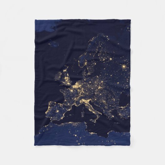 Stadslichten in verschillende Europese en Noordse  Fleece Deken (Voorkant)