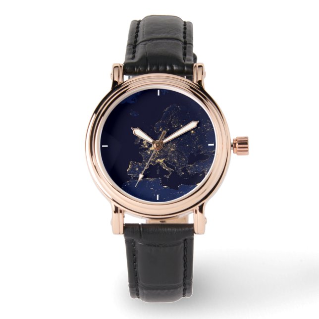 Stadslichten in verschillende Europese en Noordse  Horloge (Voorkant)