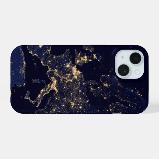 Stadslichten in verschillende Europese en Noordse iPhone 15 Case (Achterkant horizontaal)