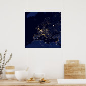 Stadslichten in verschillende Europese en Noordse Poster (Keuken)