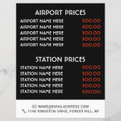 Stadslichten, Taxibedrijf met Prijslijst Flyer (Achterkant)