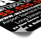 Stadslichten, taxibusfirma Adverteren Poster (Hoek)