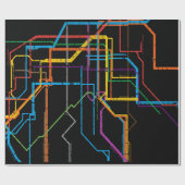 Stadsmetrokaart Cadeaupapier (Vlak)