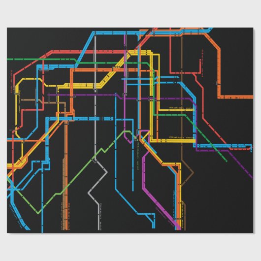 Stadsmetrokaart Cadeaupapier (Vlak)