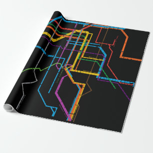 Stadsmetrokaart Cadeaupapier