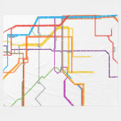 Stadsmetrokaart Fleece Deken (Voorkant (Horizontaal))