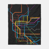 Stadsmetrokaart Fleece Deken (Voorkant)