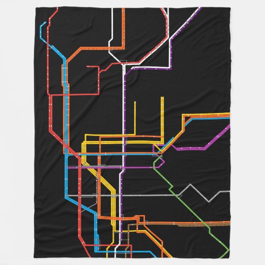 Stadsmetrokaart Fleece Deken (Voorkant)