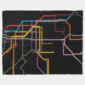 Stadsmetrokaart Fleece Deken (Voorkant (Horizontaal))