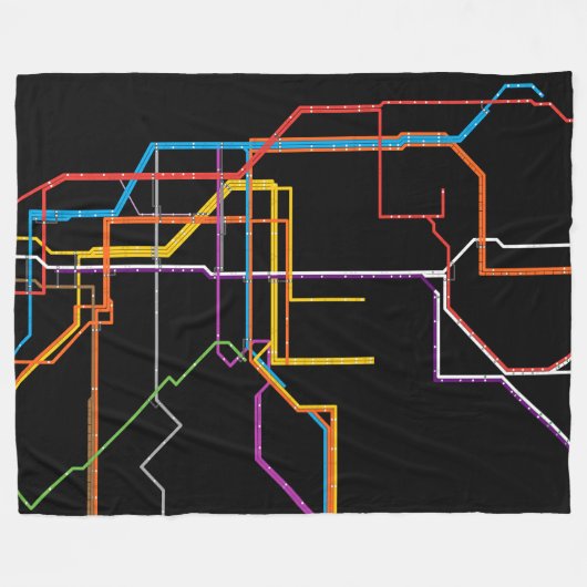 Stadsmetrokaart Fleece Deken (Voorkant (Horizontaal))