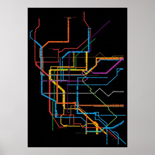 Stadsmetrokaart Poster (Voorkant)