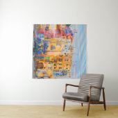 Stadsmoodschilderij, olie, landschap, stad, abstra wandkleed (In Situ (horizontaal))