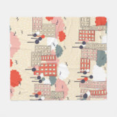 Stadsnaadloos patroon fleece deken (Voorkant (Horizontaal))