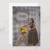  stadsnaam Fietskunst -  stijl Feestdagenkaart (Voorkant / Achterkant)