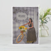  stadsnaam Fietskunst -  stijl Feestdagenkaart (Staand voorkant)